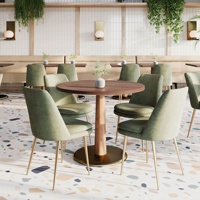 Ensemble de table et de chaises de restaurant en marbre de luxe, mobilier de restaurant créatif et décontracté pour hôtels et cafés