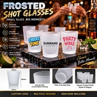 Entrepôt aux États-Unis vente en gros 1.5oz verre à liqueur de sublimation whisky verre à vin tasse blanc avec sublimation givré verres à liqueur vierges