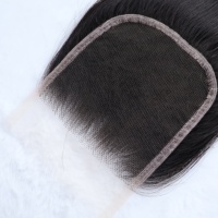 Cheveux Humains Vierges Remy Cambodgiens, Closure en Dentelle 6x6, Lisse, Dentelle HD Transparente, Double Trame Faite à la Machine, RUISI LC-005 pour Femmes