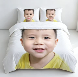 Parure <span class=keywords><strong>de</strong></span> lit personnalisée DIY pour festival des étoiles, <span class=keywords><strong>housse</strong></span> <span class=keywords><strong>de</strong></span> couette quatre pièces avec images, coton écologique 600TC, literie sur mesure - Product Image 2