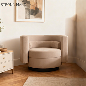 Fauteuil pivotant à bras en forme de tonneau pour la maison, vente en gros du fabricant, fauteuil relaxant moderne pour la maison, fauteuil pivotant de luxe pour le salon - Product Image 1