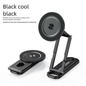 Support de téléphone trépied magnétique en alliage d'aluminium, fixation instantanée, amortissement puissant sur 3 axes, rotation à 360° pour selfie, diffusion en direct et extérieur - Product Image 6