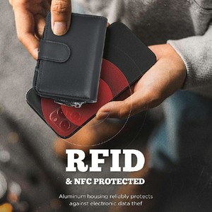 ארנק כרטיס ביקור מקצועי רזה שם כרטיס מחזיק ארנק עם סגירת מגנטיות עם תיק עור קופץ - Product Image 6