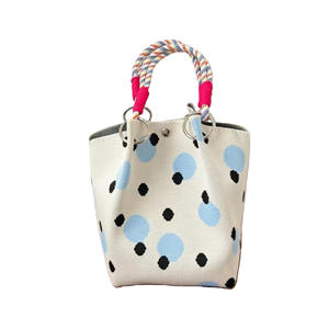 Sac fourre-tout minimaliste en coton avec fermeture ouverte, portable, pour usage quotidien, motif uni, design tissé, printemps - Product Image 1
