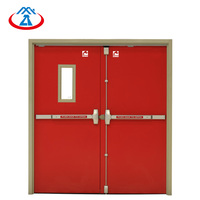 Double porte de feu, rouge, 1600mmw x 2200mmh, 90 minutes, alerte de feu, en acier d'urgence, avec barre de secours