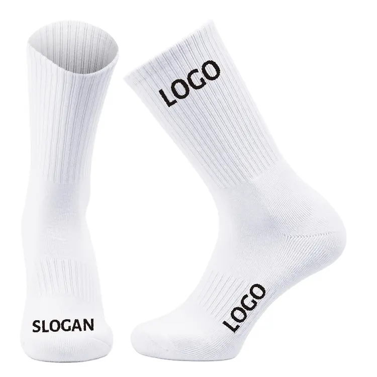 2024 мужские махровые носки на заказ, новые хлопковые носки до середины трубы с вышивкой буквами, уличные модные спортивные мужские носки с логотипом