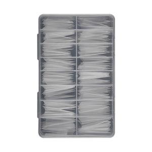 160 Uñas Postizas Largas Cuadradas Tipo Ataúd con Curva C Baja, Uñas Artificiales de ABS sin Costuras para Extensión Francesa, Venta al por Mayor - Product Image 6