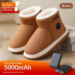 Zapatos de Algodón Unisex Recargables con Calefacción Eléctrica de Grafeno, Antideslizantes y con Regulación de Temperatura para Invierno - Product Image 2