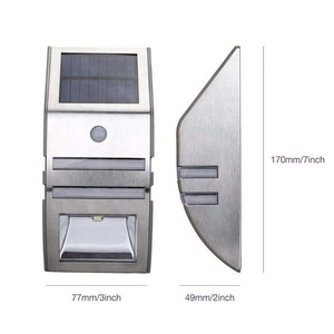 Lámpara Solar de Pared para Exteriores con Sensor de Movimiento, 2 LED, Blanco Cálido, Impermeable, de Acero Inoxidable, Certificación RoHS, para Hogar y Jardín - Product Image 2