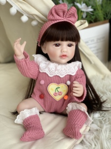 R&amp;B Wholesale Inch Bebek Kit Boneca <strong>Bambole</strong> Soft Elastic Black Dress Boy Drink <strong>Silicone</strong> Reborn Baby Dolls - Product Image 6
