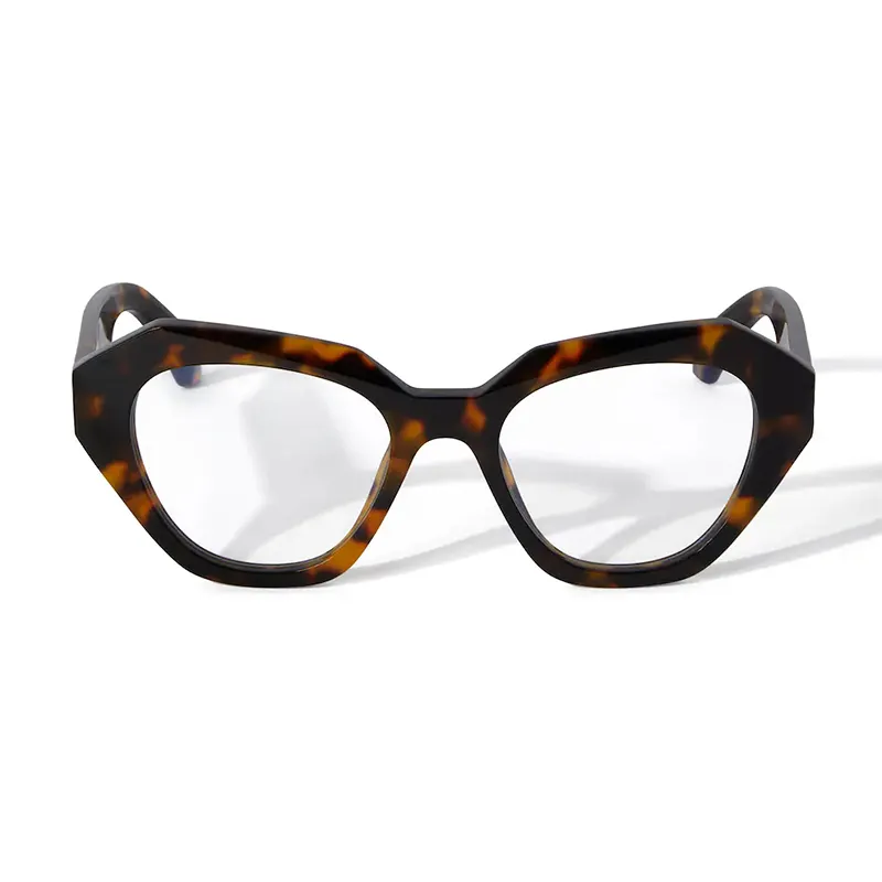 Yeetian Novo Unisex Marcas Famosas Designer Bevel Cut Design Moda Havana Acetato Óculos Ópticos Quadro