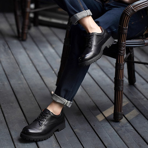 2026 New Product Soft-soled Soft-surface Men's Leather All-Purpose Retro Trendy Thick-Tread Business Lace-up <b>Shoes</b> - Product Image 2