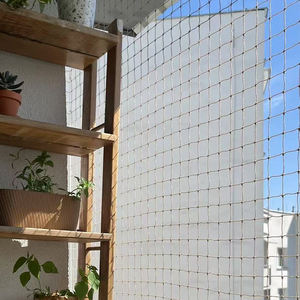 白ベージュのナイロン製安全ネット、建物の落下防止用、接着フック付き、植物や猫を保護 - Product Image 5