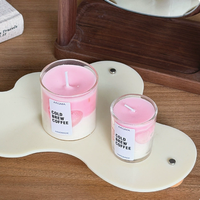 Bougie parfumée artisanale Lovsens en forme de cœur rose, parfum café glacé, arôme de café latte, décoration d'intérieur, aromathérapie