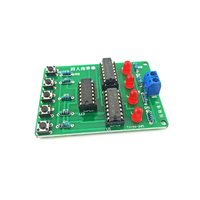 Kit DIY Responder Kuis 4 Orang, Papan Sirkuit Latihan Penyolderan Buzzer Kuis, Modul Eksperimen Pengajaran Elektronik