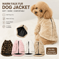 Veste pour chien en fausse fourrure personnalisée, douce et moelleuse, manteau d'hiver pour animaux de compagnie avec fermeture éclair pour chiens de petite et moyenne taille, vêtements pour animaux de compagnie OEM