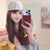 Coque arrière pour iPhone 18 Pro Max 2026 avec étoiles colorées en diamant sur fond brun