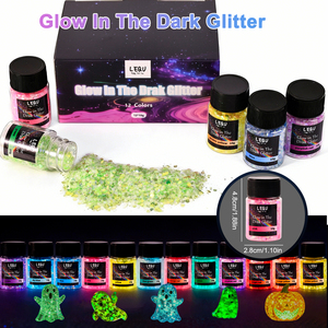 LEQU ชุดผงกลิตเตอร์เรืองแสง 12 สี สำหรับงาน DIY และตกแต่งเล็บ - Product Image 4