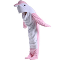 7073 confortable doux adulte mignon Animal dauphin portable à capuche couverture habiller Cosplay fête Costumes flanelle polaire dauphin couverture