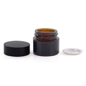 Vasetto Cosmetico in <span class=keywords><strong>Vetro</strong></span> Nero Opaco Personalizzato di Lusso 30g 20g 50g 50ml 100g 100ml con Coperchio - Product Image 4