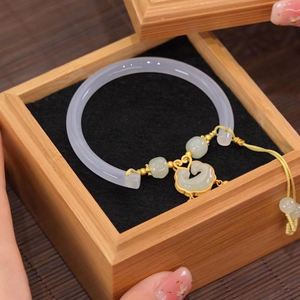 Brazalete Ruyi de Imitación de Jade Hetian con Color Degradado, Estilo Chino Retro Simple, Colgante con Amuleto Ruyi, Pulsera Vintage - Product Image 4