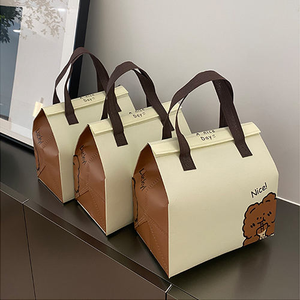 Sac isotherme jetable personnalisé avec logo, en non-tissé recyclable, doublure en feuille d'aluminium, pour gâteaux et sucre - Product Image 3