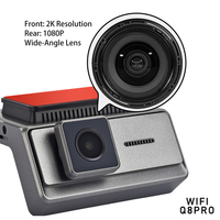 Caméra de tableau de bord double objectif 2K avant + 1080P arrière avec enregistrement en boucle automatique, moniteur de stationnement 24H et Wi-Fi, de la marque Source Factory