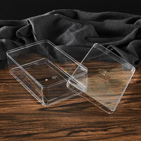 Boîte d'emballage en plastique rigide PS de qualité alimentaire, épaisseur 1 mm, haute transparence, pour bonbons, gâteaux carrés, biscuits, en-cas, modèle JNH-023