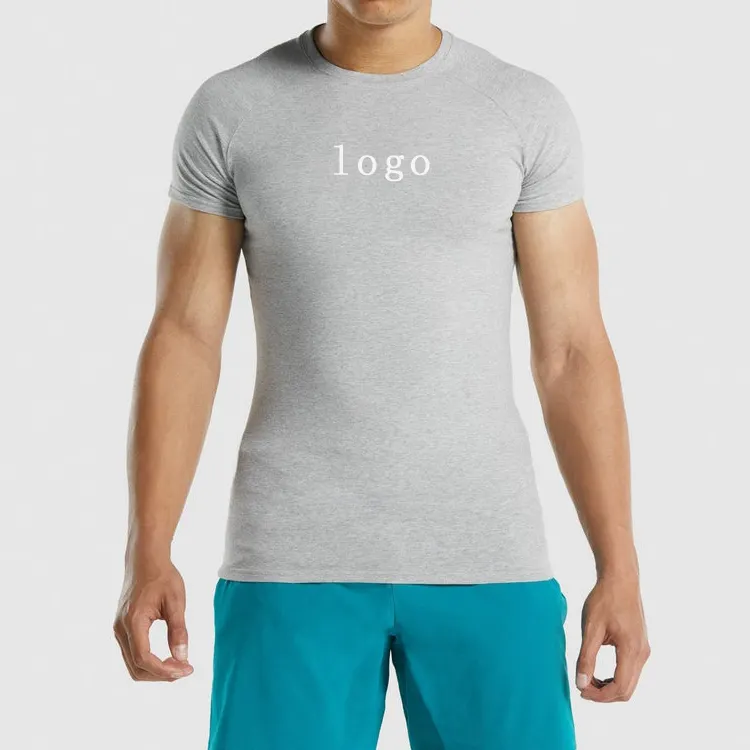 High Quality Sweat Wicking Custom Printing Raglan Sleeve Men Fitted Plain Gym Sports T Shirts