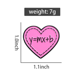 Línea recta algebraica ecuación pendiente-interceptar broche <span class=keywords><strong>en</strong></span> forma de corazón Rosa insignia de Metal matemáticas regalo del Día de San Valentín joyería - Product Image 6