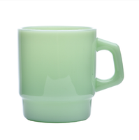 Tasse en verre de jade de lait créatif Tasse à eau colorée en verre de ménage de haute qualité avec poignée Tasse à jus de café rétro simple