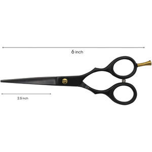 Ciseaux à cheveux Inoue Kazaki 6 pouces, ciseaux plats noirs, coiffure professionnelle, acier inoxydable KU 6.0, manche long - Product Image 3
