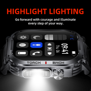 S320b Smartwatch mạnh mẽ Đèn pin 3ATM không thấm nước ngoài trời thể thao la bàn BT cuộc gọi ngủ Tracker cho nam giới iPhone Android IOS - Product Image 2