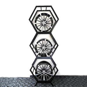 Kim Loại Hiện Đại Hợp Kim Xe Rim Rack Hiển Thị Bánh Xe Hub Bánh Xe Rim Phụ Kiện Xe Hiển Thị Đứng - Product Image 5