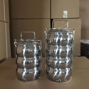 2/3/4 strato in acciaio inox a forma di tamburo piramide da asporto porta pranzo trasportatore alimentare per il confezionamento alimentare - Product Image 3