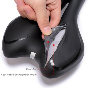 Selle creuse en éponge pour vélo de montagne Surface en cuir PU remplie de silice Coussin absorbant les chocs <span class=keywords><strong>Tapis</strong></span> de selle pour vélo - Product Image 2