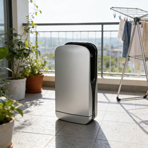 <span class=keywords><strong>เครื่อง</strong></span><span class=keywords><strong>เป่า</strong></span><span class=keywords><strong>มือ</strong></span>ติดผนังแบบเป่าลมร้อนอัตโนมัติ 1800 วัตต์ ผลิตจากพลาสติก สำหรับห้องน้ำ - Product Image 1