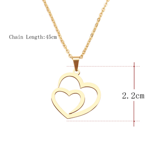 Nuova Collana alla Moda in Acciaio Inox 316L con Catena a Maglie Carina, Pendente a Cuore Intrecciato con Motivo Floreale e Zirconi - Product Image 2