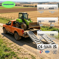 Système de déchargement sécurisé pour tracteur Simplywalk L1.8m 10t 1.8mx44cm, rampe robuste certifiée MDR CE