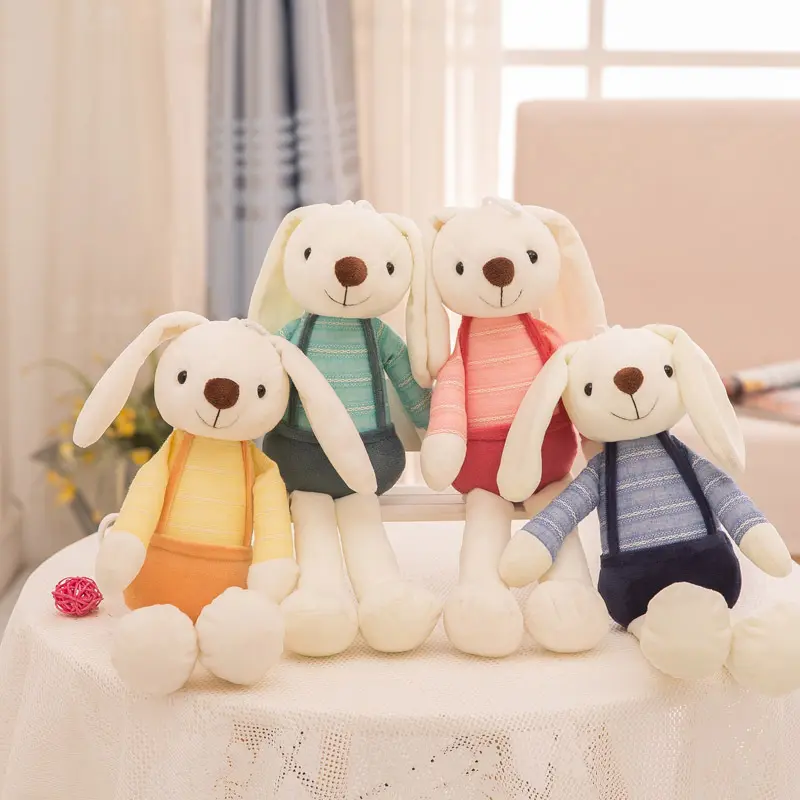 Wholesale easter 2022 bunny plush baby kids children toy long ear animals bunny rabbit soft easter home decoration plush toys