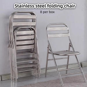Silla Plegable Moderna de Acero Inoxidable, Reforzada con <span class=keywords><strong>Siete</strong></span> Tablas, Portátil, para Uso en Interiores y Exteriores, Multifuncional, para Comedor y Ocio - Product Image 3