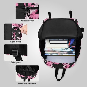 Hawaiian Custom Pink Puakenikeni Lei Design Customized Portable Reusable <b>Lunch</b> Bag Backpack <b>Sets</b> for Students - Product Image 3