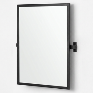 Minimalist <b>Rectangular</b> <b>Wall</b>-Mounted <b>Mirror</b> With Black Metal Frame And Glass Surface Framed <b>Mirror</b> - Product Image 1