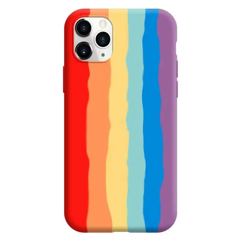 Rainbow mobile phone case silicone frosted all-inclusive anti-drop mobile phone case wholesale for samsung huawei