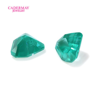 Cadermay Shield Shape Lab Created Paraiba Garnet Green Loose Gemstone For Jewelry Making - Product Image 2