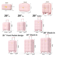 Ensemble de 6 valises à roulettes universelles anti-explosion avec fermeture éclair, boîte de rangement pour bagages, valise de cabine en polyester