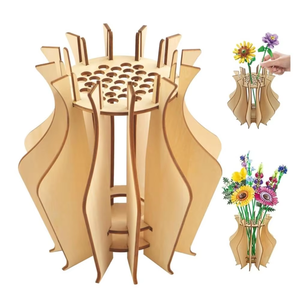 <span class=keywords><strong>Vase</strong></span> Bouquet Décoratif en Bois, Pot de Fleurs en Bois, <span class=keywords><strong>Vase</strong></span> Puzzle <span class=keywords><strong>pour</strong></span> Fleurs, Patio, Entrée, Salon, Intérieur, Extérieur, Porche, Cadeau - Product Image 1