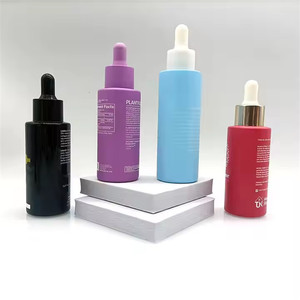 Luxury Cosmetic 20ml 30ml 50ml 60ml 80ml 100ml Custom Frosted Beige Pink Purple Yellow Tan Color Glass Serum <b>Bottle</b> with Dropper - Product Image 4