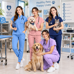 Conjunto de Uniforme Médico Transpirable de Secado Rápido, Top con Cuello en V de Tacto Suave con Pantalones Jogger, Uniforme de Trabajo para Clínica, Uniforme de Enfermera - Product Image 6