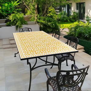 Ensemble <span class=keywords><strong>table</strong></span> et chaises <span class=keywords><strong>de</strong></span> restaurant <span class=keywords><strong>en</strong></span> céramique <span class=keywords><strong>marocaine</strong></span> <span class=keywords><strong>mosaïque</strong></span> ronde, <span class=keywords><strong>table</strong></span> basse d'extérieur pour patio, <span class=keywords><strong>jardin</strong></span>, balcon - Product Image 2